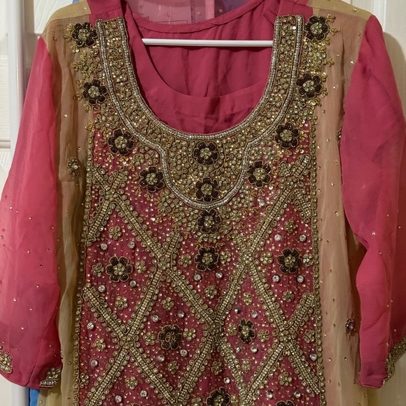 Bridal style heavy Eid dress Pakistani indian wedding maxi - Picture 8 of 8